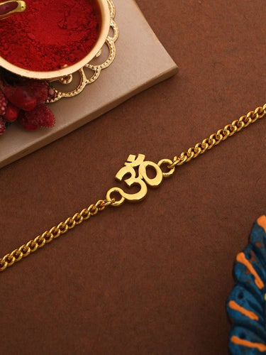 Gold-Toned-Om-Bracelet-Style-Rakhi